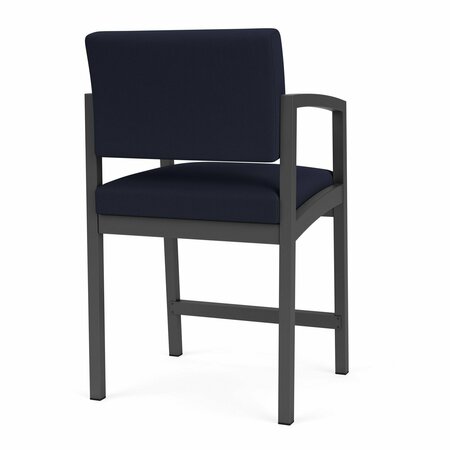 Lesro Lenox Steel Hip Chair Metal Frame, Charcoal, OH Navy Upholstery LS1161